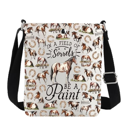 G2TUP Paint Horse Umhängetasche mit Aufschrift "American Paints Horses Gifts In a Field Of Sorrels Be A Paint Spotted Horse", In einem Bereich von, Western G2TUP Paint Horse Umhängetasche mit Aufschrift "American Paints Horses Gifts In a Field Of Sorrels Be A Paint Spotted Horse", In einem Bereich von, Western von G2TUP