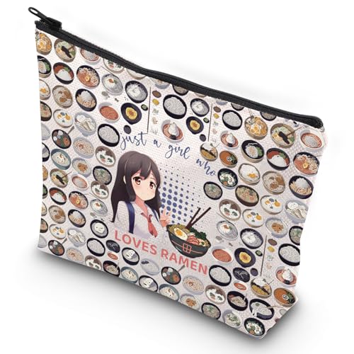 G2TUP Ramen Lover Kosmetiktasche Ramen Foodie Geschenk Just A Girl Who Loves Ramen Make-up Reißverschlusstasche für Frauen Mädchen, Loves Ramen New, 无 von G2TUP