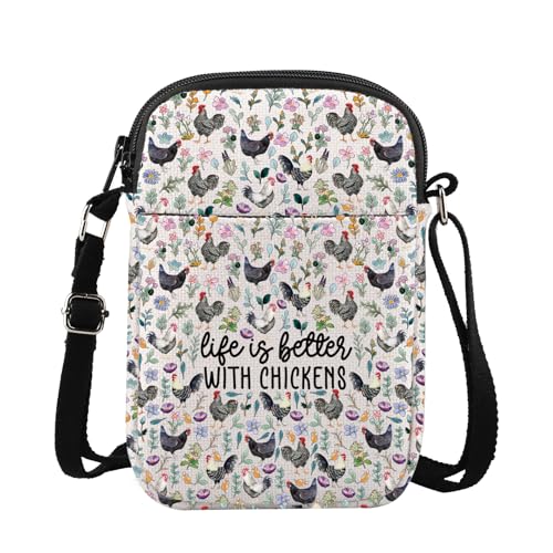 G2TUP Umhängetasche mit Hühnerbesitzer, Geschenk für Barnyard Fowl Gift Life Is Better With Chickens Chicken Farmer Messenger Bag, Mit Hühnern Cb von G2TUP