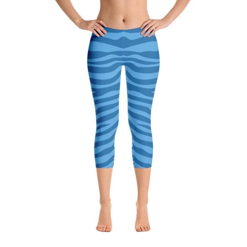 Blau Gestreift E'vi Leggings Für Pandora Avatar Kostüm Urlaub Outfit | Capri von G33kChicMerchStore