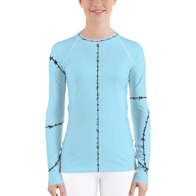Sally Stitch Langarm-Rashguard Hellblaues Laufkostüm von G33kChicMerchStore
