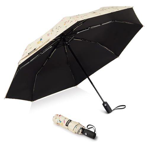 G4Free 42 Inch UPF 50+ UV-Schutz Reiseschirm Sonnenschutzschirm Winddicht Silberbeschichtung Sonnenblockierender Regenschirm von G4Free