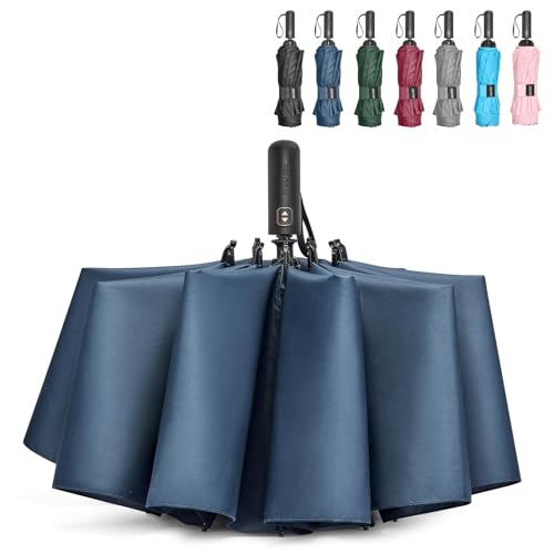 G4Free 46 Inch Regenschirm Sturmfest Taschenregenschirm Großer Taschenschirm Klappschirm Doppelt Belüfteter Baldachin Automatisches Öffnen Starker Winddichter Wasserdichter von G4Free