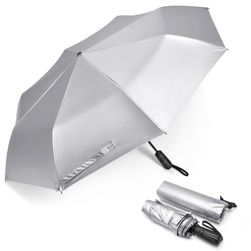 G4Free 46 Inch UPF 50+ UV-Schutz Reise-Taschenschirm Doppeldach Automatisches Öffnen Winddicht Sonnenschutz Kompakter Regenschirm von G4Free
