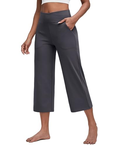 G4Free Yoga Hose Damen mit Taschen Bootcut Yogahose Hohe Taille Weites Bein Caprihose Überkreuzte Taille Weites Bein Anzughose Elegant für Arbeiten Sport Yoga G4Free Yoga Hose Damen mit Taschen Bootcut Yogahose Hohe Taille Weites Bein Caprihose Überkreuzte Taille Weites Bein Anzughose Elegant für Arbeiten Sport Yoga von G4Free