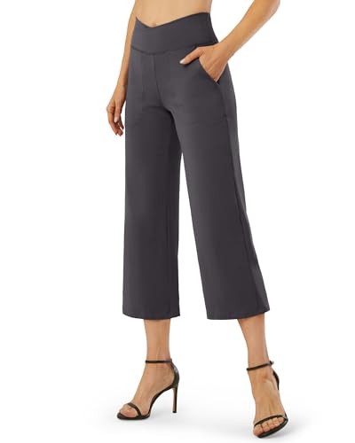 G4Free Yoga Hose Damen mit Taschen Bootcut Yogahose Hohe Taille Weites Bein Caprihose Überkreuzte Taille Weites Bein Anzughose Elegant für Arbeiten Sport Yoga G4Free Yoga Hose Damen mit Taschen Bootcut Yogahose Hohe Taille Weites Bein Caprihose Überkreuzte Taille Weites Bein Anzughose Elegant für Arbeiten Sport Yoga von G4Free
