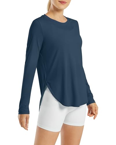 G4Free Sport Shirts für Damen Sonnenschutz Shirt UV Schutz Langarmshirt UPF 50+ Sportshirt Rashguards Yoga Ausbildung Draussen Gym Laufshirt von G4Free