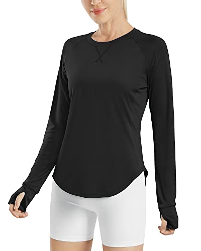 G4Free Sport Shirts für Damen Langarm Activewear Shirt UPF 50+ UV Schutz Sonnenschutz Langarmshirts Schlanke Passform mit Daumenloch Rashguards Sportshirt Yoga Ausbildung Gym Laufshirt von G4Free