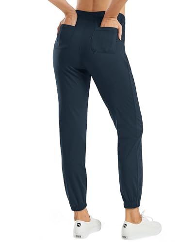 G4Free Damen Jogginghose Hohe Taille Sporthose Kordelzug Laufhose mit Taschen Elastische Weiche Slim Fit Trainingshose für Fitness Yoga Freizeit Golf Freizeithose von G4Free