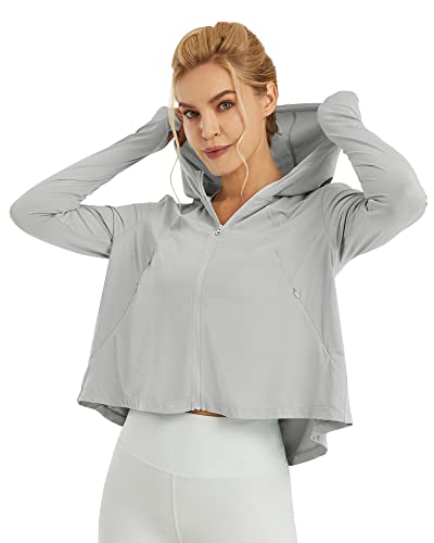 G4Free Damen Langarmshirt Sonnenschutz UV Kapuzen Jacke Leichte UPF Laufen Kühlung Feuchtigkeitsableitendes SPF Shirt Wandern Golf Angeln Radfahren Draussen von G4Free