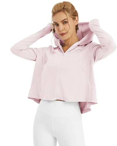 G4Free Damen Langarmshirt Sonnenschutz UV Kapuzen Jacke Leichte UPF Laufen Kühlung Feuchtigkeitsableitendes SPF Shirt Wandern Golf Angeln Radfahren Draussen von G4Free