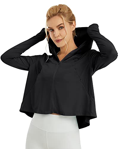 G4Free Damen Langarmshirt Sonnenschutz UV Kapuzen Jacke Leichte UPF Laufen Kühlung Feuchtigkeitsableitendes SPF Shirt Wandern Golf Angeln Radfahren Draussen von G4Free