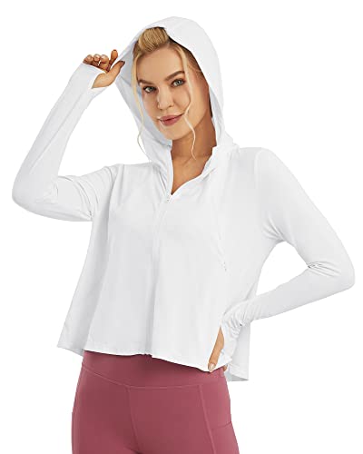 G4Free Damen Langarmshirt Sonnenschutz UV Kapuzen Jacke Leichte UPF Laufen Kühlung Feuchtigkeitsableitendes SPF Shirt Wandern Golf Angeln Radfahren Draussen von G4Free