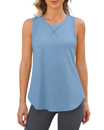 G4Free Damen Sport Tank Top Racerback Sporttop Leicht Weich Tanktop Locker Atmungsaktiv Ärmelloses Schnelltrocknend Laufen Fitness Shirt von G4Free