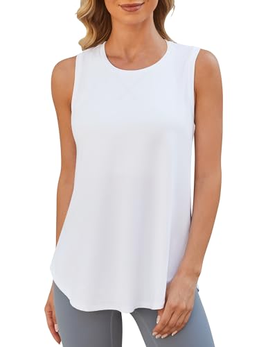 G4Free Damen Sport Tank Top Racerback Sporttop Leicht Weich Tanktop Locker Atmungsaktiv Ärmelloses Schnelltrocknend Laufen Fitness Shirt von G4Free