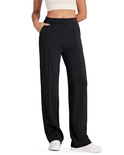 G4Free Jogginghose Damen Hohe Taille Sporthose Lang Bequeme Yogahose Trainingshose Bequem Freizeithose mit Taschen Sweathose Baggy Fitness/Yoga/Gerades Bein/Lockere von G4Free