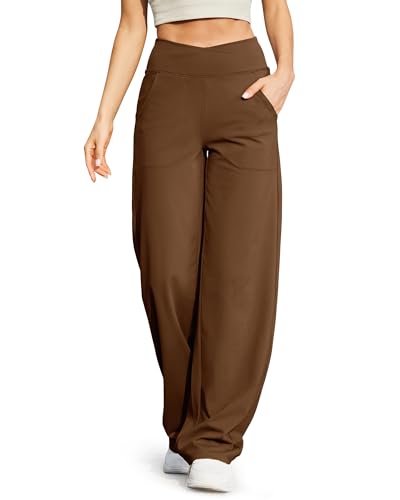 G4Free Damen Weite Hose Yogahose Hohe Taille Jogginghose mit Taschen Crossover Elegant Straighthose Bauchkontrolle Schlaghose Sporthose Petite/Regulär/Lang G4Free Damen Weite Hose Yogahose Hohe Taille Jogginghose mit Taschen Crossover Elegant Straighthose Bauchkontrolle Schlaghose Sporthose Petite/Regulär/Lang von G4Free