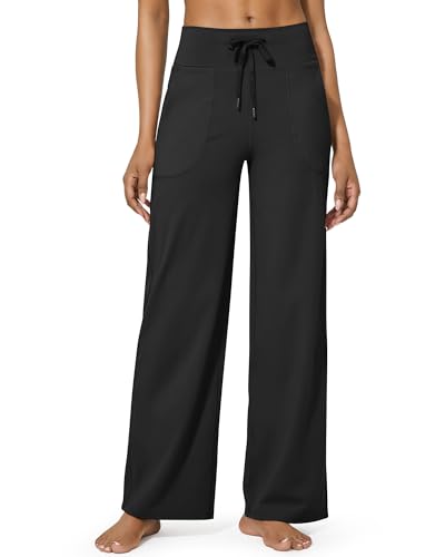 G4Free Hohe Taille Yogahose Sporthose für Damen mit Taschen Weites Bein Jogginghose mit Drawstring Weich Bequeme Anzughose Fitness für Arbeiten Trainieren G4Free Hohe Taille Yogahose Sporthose für Damen mit Taschen Weites Bein Jogginghose mit Drawstring Weich Bequeme Anzughose Fitness für Arbeiten Trainieren von G4Free