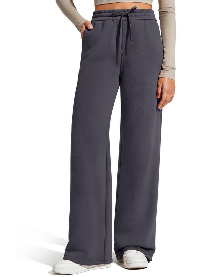 G4Free Jogginghose Damen Sporthose Winter Thermo Fleece Gefüttert Freizeithose Trainingshose Sweatpants mit 2 Taschen, Kordelzug von G4Free