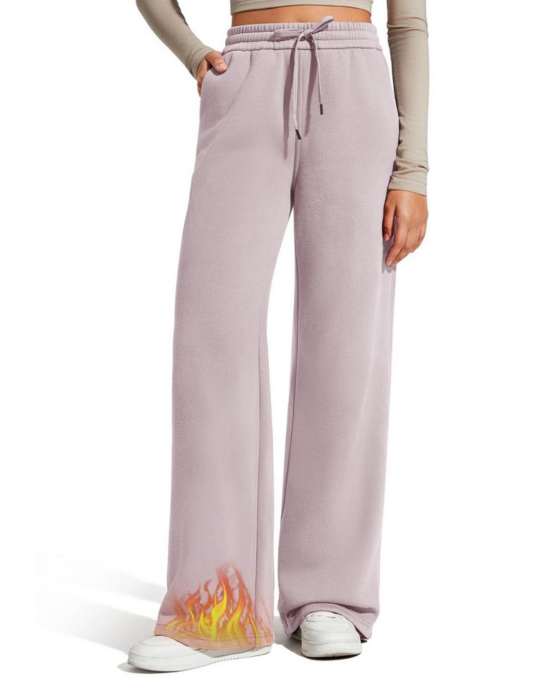 G4Free Jogginghose Damen Sporthose Winter Thermo Fleece Gefüttert Freizeithose Trainingshose Sweatpants mit 2 Taschen, Kordelzug von G4Free