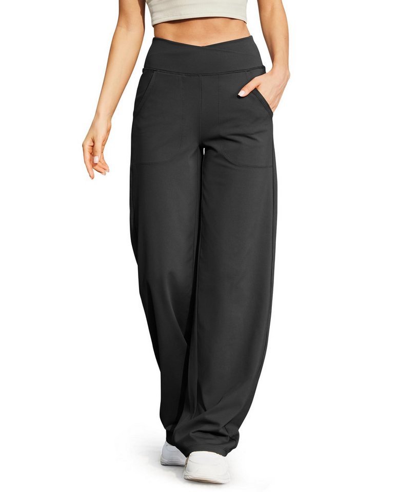G4Free Jogginghose Damen Weite Hose Yogahose Hohe Taille Jogginghose mit Taschen von G4Free