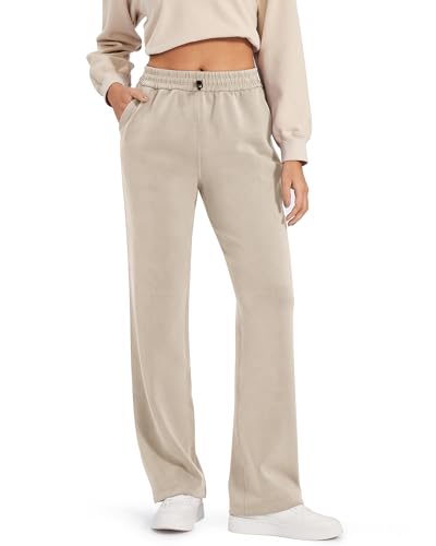 G4Free Jogginghose Damen Yogahose Sporthose Lang Weitem Bein Kordelzug Trainingshose Lose Lounge bequem Freizeithose mit Taschen von G4Free