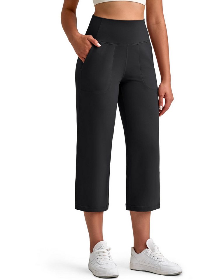 G4Free Jogginghose G4Free Damen Caprihose Yogahose hohe Taille lässige Caprihose mit Taschen, 23" von G4Free