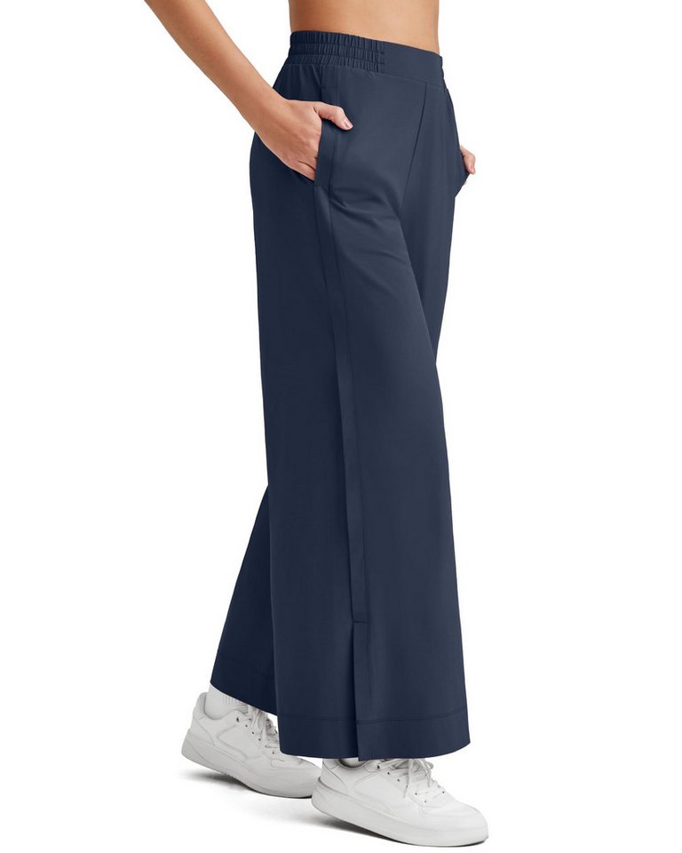 G4Free Jogginghose G4Free Damen Freizeithose Luftige Hose Weit geschnitten Stoffhose Palazzo Hose Hohe Taille Dünne Herbst Hosen mit Tasche von G4Free
