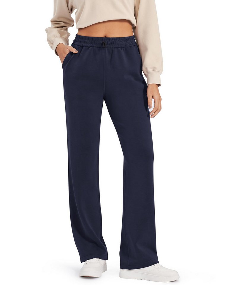 G4Free Jogginghose G4Free Damen Jogginghose Sweatpants weitem Bein Yogahose Loungehose Smoofit Modal Hose mit Kordelzug und elastischer Taille und Taschen von G4Free