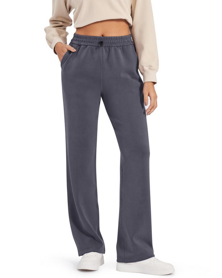 G4Free Jogginghose G4Free Damen Jogginghose Sweatpants weitem Bein Yogahose Loungehose Smoofit Modal Hose mit Kordelzug und elastischer Taille und Taschen von G4Free