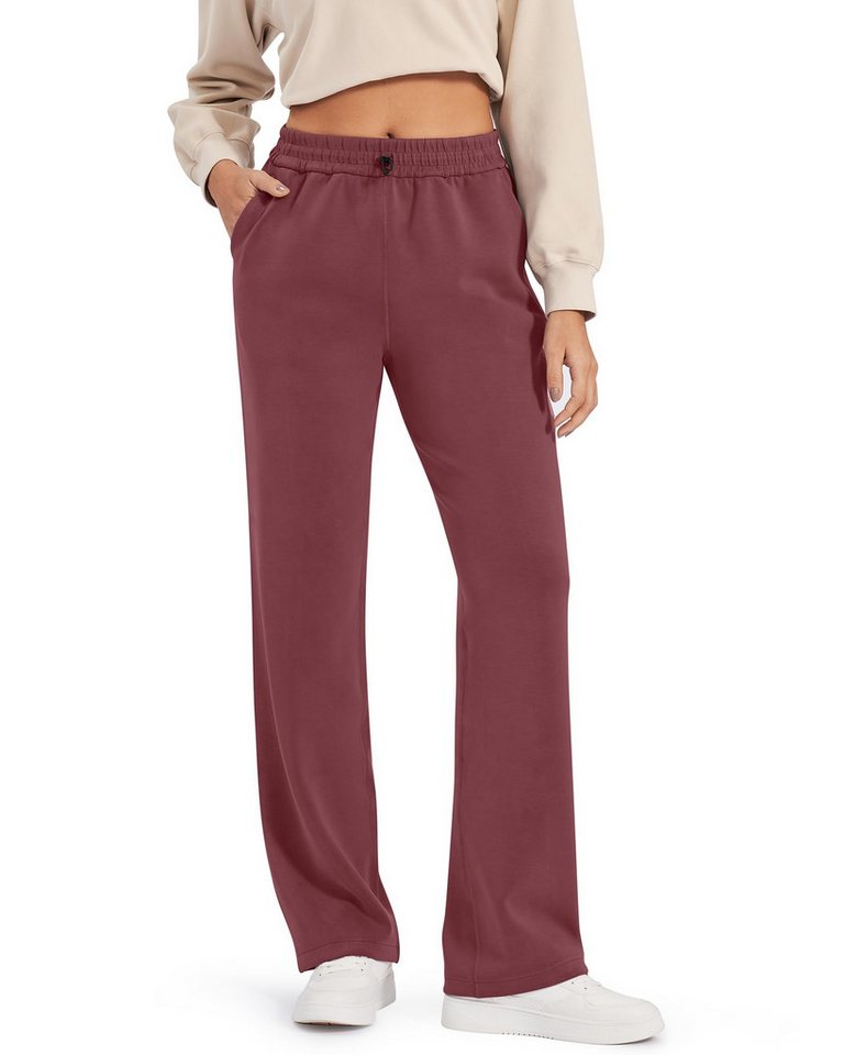 G4Free Jogginghose G4Free Damen Jogginghose Sweatpants weitem Bein Yogahose Loungehose Smoofit Modal Hose mit Kordelzug und elastischer Taille und Taschen von G4Free