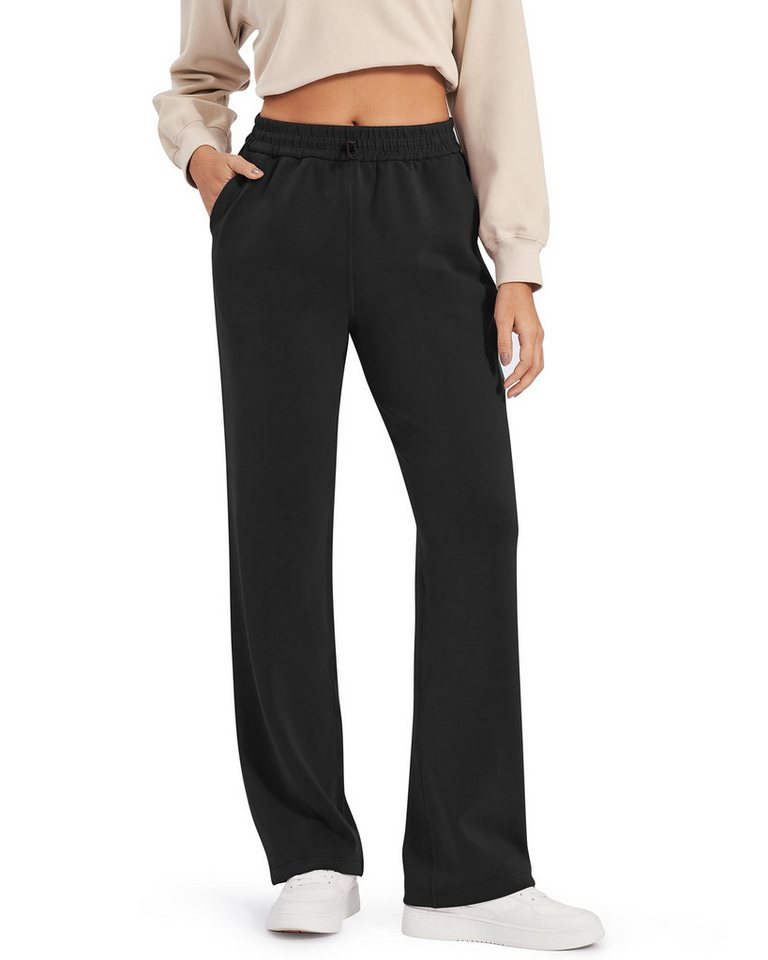 G4Free Jogginghose G4Free Damen Jogginghose Sweatpants weitem Bein Yogahose Loungehose Smoofit Modal Hose mit Kordelzug und elastischer Taille und Taschen von G4Free