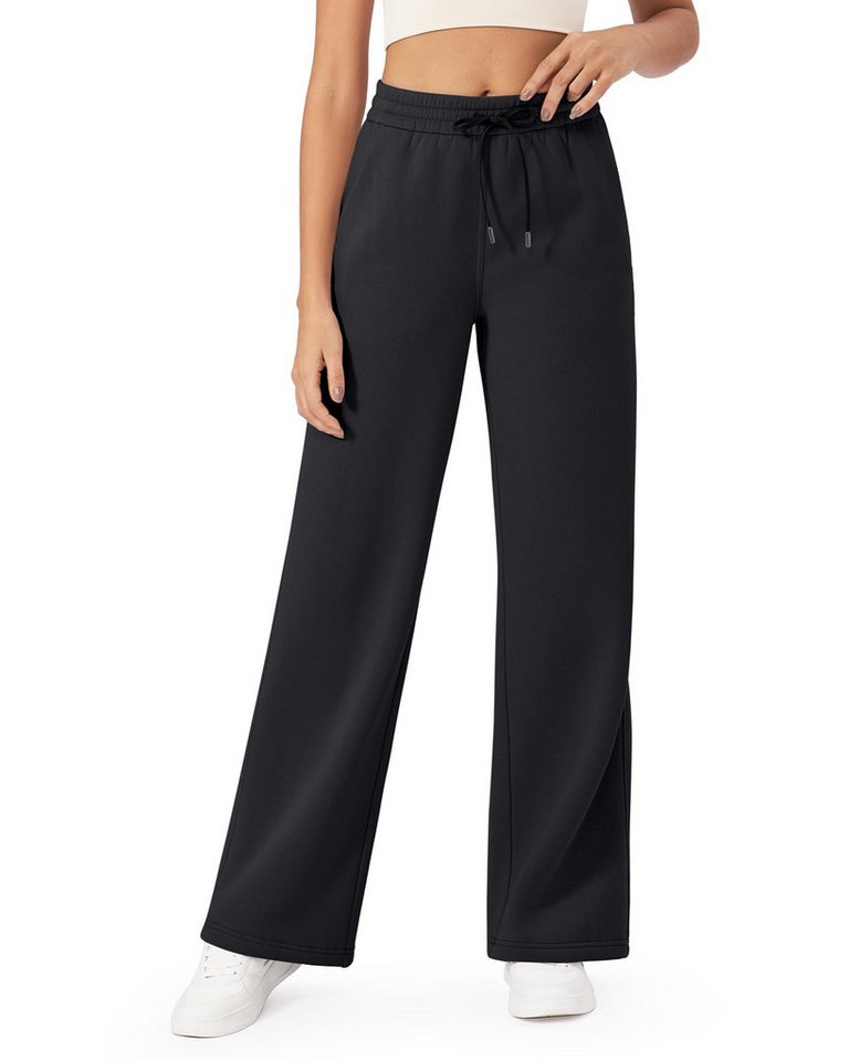 G4Free Jogginghose G4Free Damen Sporthose Winter Thermo Fleece Gefüttert Freizeithose Trainingshose Sweatpants mit 2 Taschen, Kordelzug von G4Free