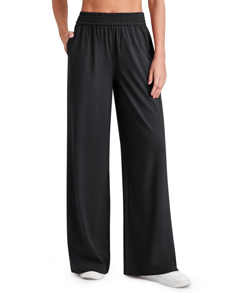 G4Free Jogginghose G4Free Damen Weite Hosen Lässig Locker Stoffhose Palazzo Hose Hohe Taille Dünne Herbst Hosen mit Tasche von G4Free