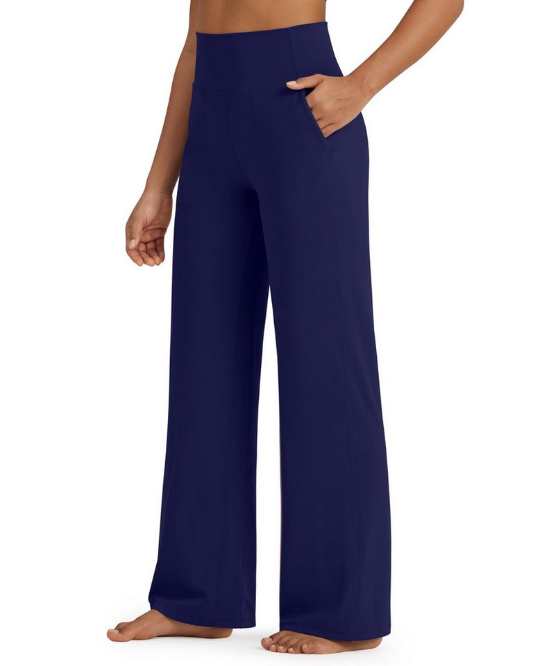 G4Free Jogginghose G4Free Damen Yogahose High Waist Sporthose Mit Taschen weites Bein Freizeithose für Fitness Freizeit Trainieren von G4Free