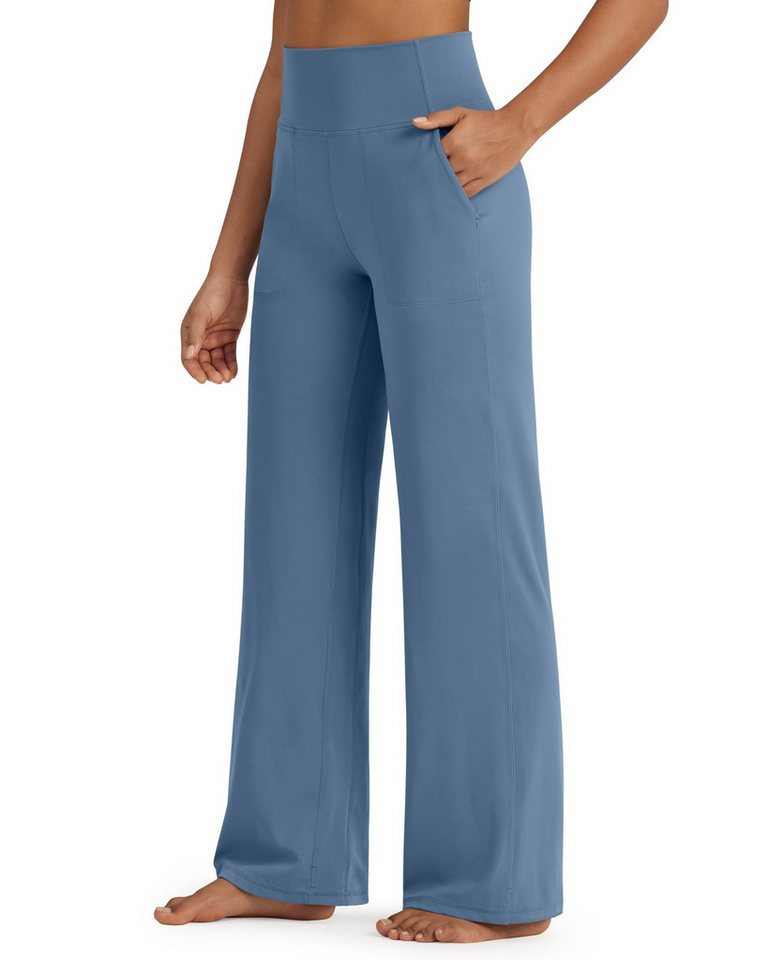 G4Free Jogginghose G4Free Damen Yogahose High Waist Sporthose Mit Taschen weites Bein Freizeithose für Fitness Freizeit Trainieren von G4Free