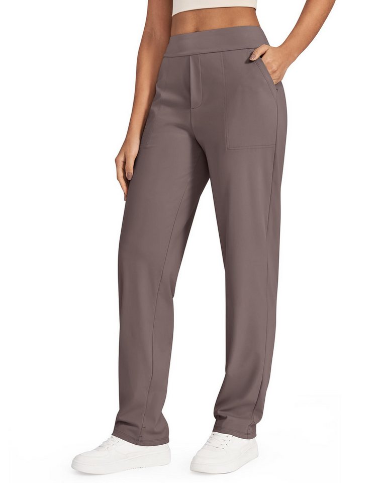 G4Free Jogginghose G4Free Damen Yogahose gerades Bein Stoffhosen hohe Taille Jogginghosen ShiftReady Business Freizeithose Arbeitshose mit Taschen Drei Größen von G4Free