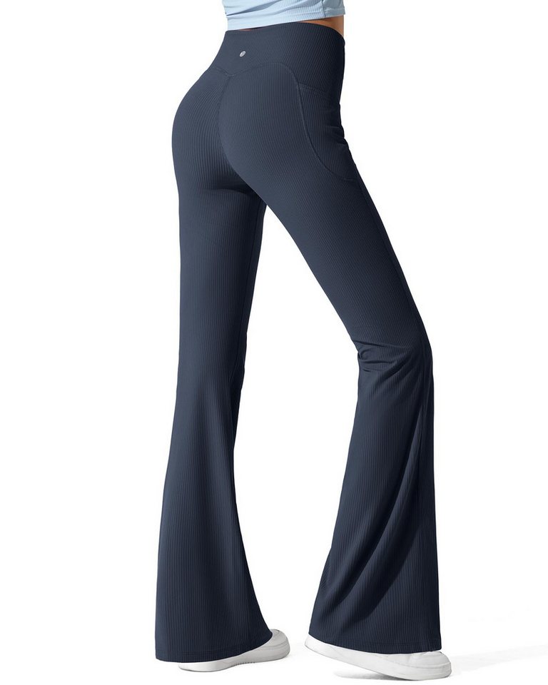 G4Free Jogginghose G4Free Damen hoher Schlaghose gerippte Yogahose Jogginghose Klassisch Loungehose ausgestellte Sportleggings mit Taschen G4Free Jogginghose G4Free Damen hoher Schlaghose gerippte Yogahose Jogginghose Klassisch Loungehose ausgestellte Sportleggings mit Taschen von G4Free