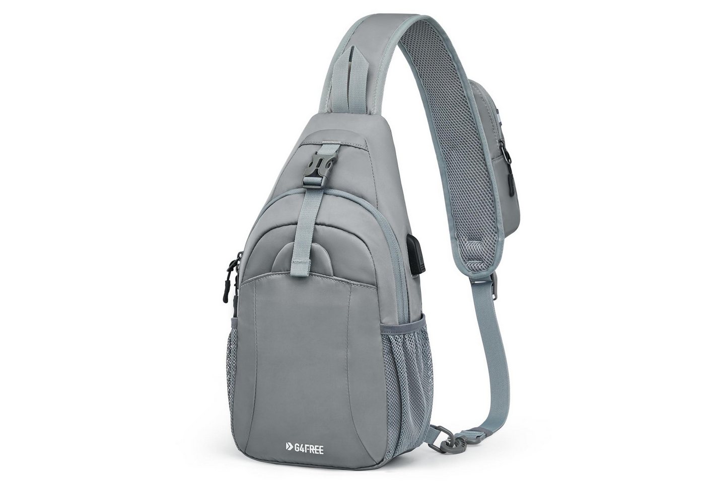 G4Free Schultertasche (1-tlg), Diebstahlsichere Umhängetasche mit USB-Ladeanschluss von G4Free