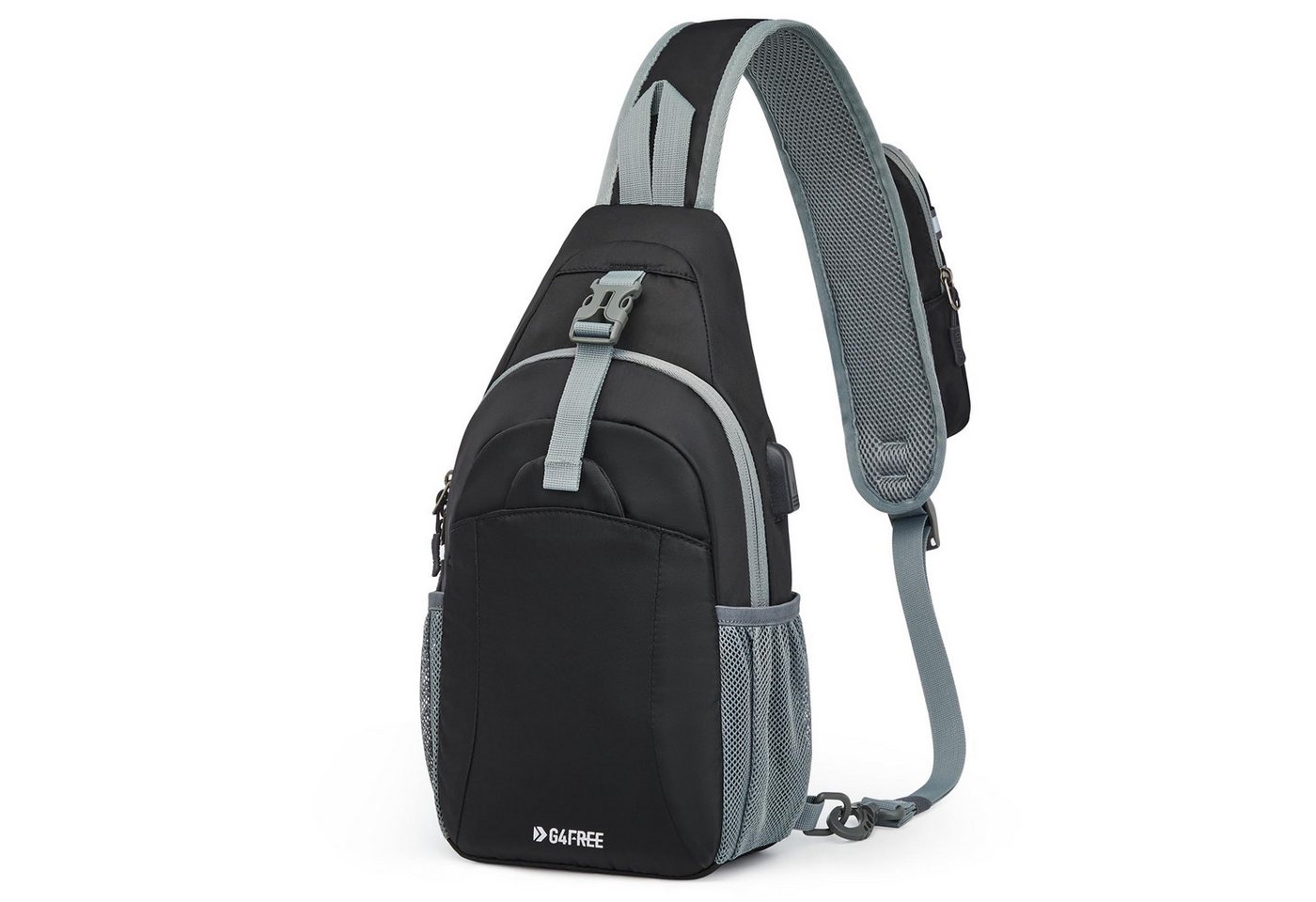 G4Free Schultertasche (1-tlg), Diebstahlsichere Umhängetasche mit USB-Ladeanschluss von G4Free
