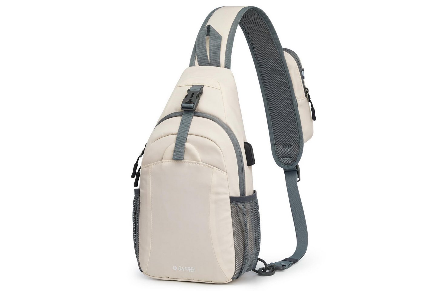 G4Free Schultertasche (1-tlg), Diebstahlsichere Umhängetasche mit USB-Ladeanschluss von G4Free