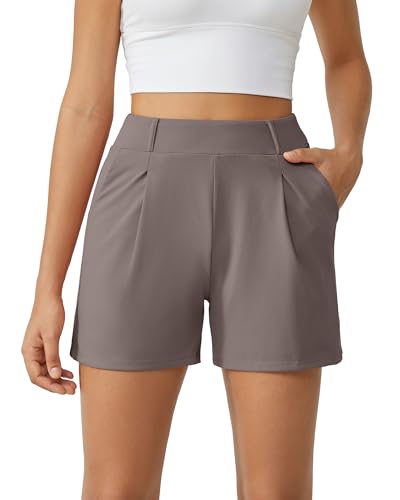 G4Free Shorts Damen mit Taschen Sommer Sporthose Hohe Taille Kurze Hose Weite Bein Gym Shorts Elegantes Laufen Kurzhose von G4Free