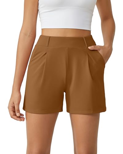 G4Free Shorts Damen mit Taschen Sommer Sporthose Hohe Taille Kurze Hose Weite Bein Gym Shorts Elegantes Laufen Kurzhose von G4Free