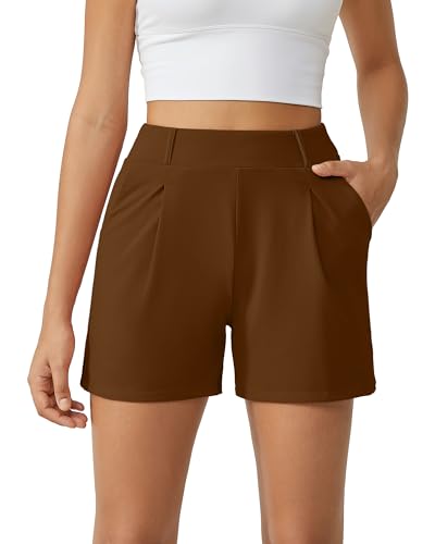 G4Free Shorts Damen mit Taschen Sommer Sporthose Hohe Taille Kurze Hose Weite Bein Gym Shorts Elegantes Laufen Kurzhose von G4Free