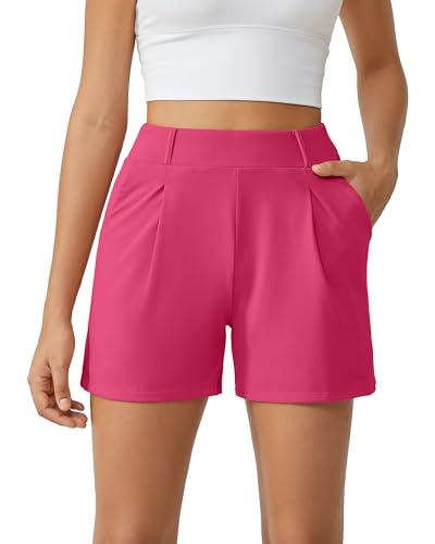 G4Free Shorts Damen mit Taschen Sommer Sporthose Hohe Taille Kurze Hose Weite Bein Gym Shorts Elegantes Laufen Kurzhose von G4Free