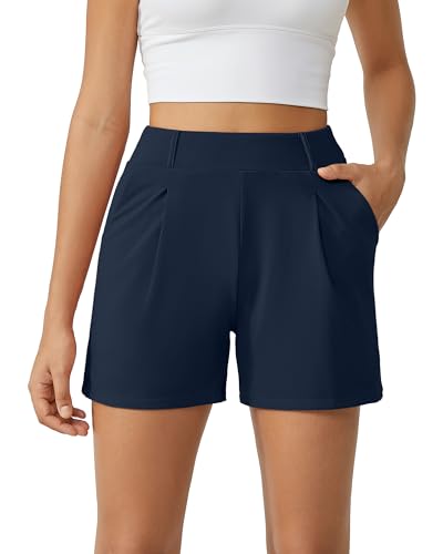 G4Free Shorts Damen mit Taschen Sommer Sporthose Hohe Taille Kurze Hose Weite Bein Gym Shorts Elegantes Laufen Kurzhose von G4Free