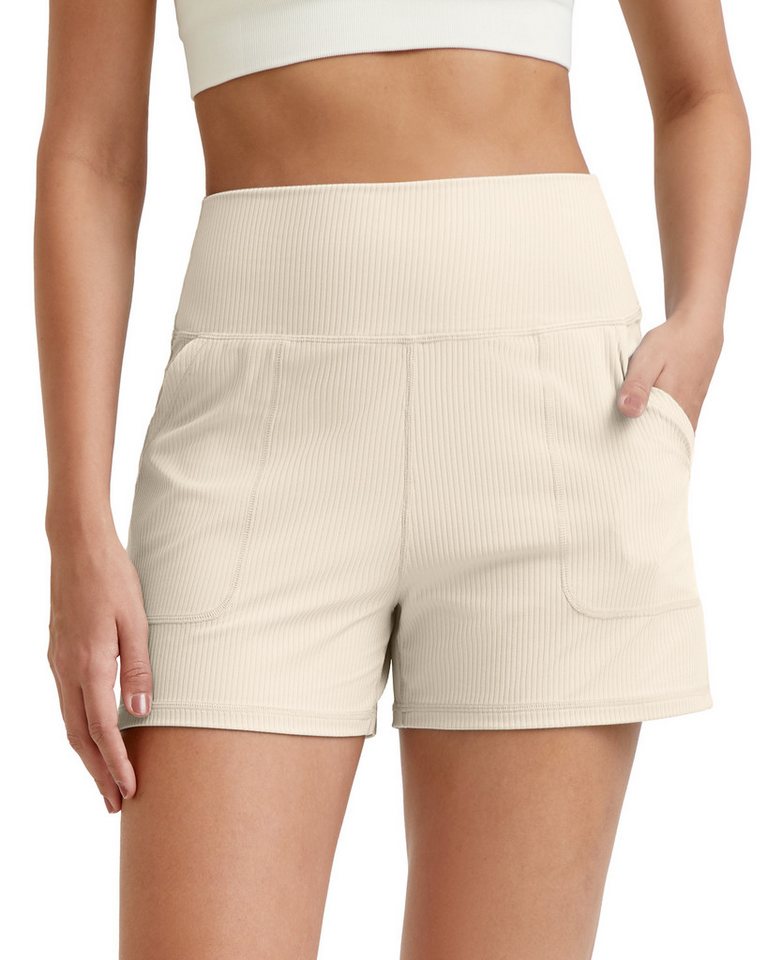 G4Free Shorts G4Free Damen Shorts Hohe Taille Jogginghosen Stretchhosen Gerippte sportlich zum Laufen Golf Lounge-Shorts mit Taschen von G4Free