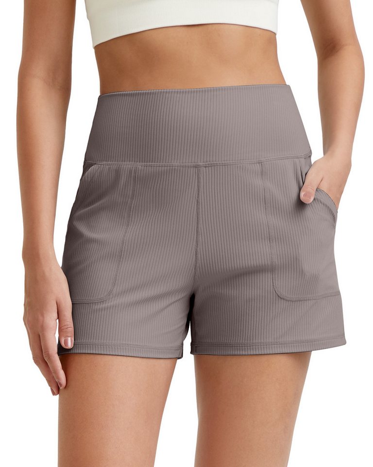 G4Free Shorts G4Free Damen Shorts Hohe Taille Jogginghosen Stretchhosen Gerippte sportlich zum Laufen Golf Lounge-Shorts mit Taschen von G4Free