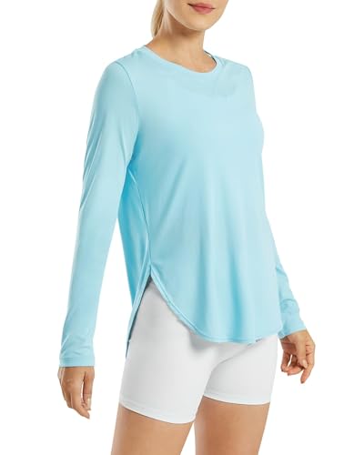 G4Free Sport Blusen für Damen Sonnenschutz Shirt UV Schutz Langarmshirt UPF 50+ Sportshirt Rashguards Yoga Ausbildung Draussen Gym Laufshirt von G4Free