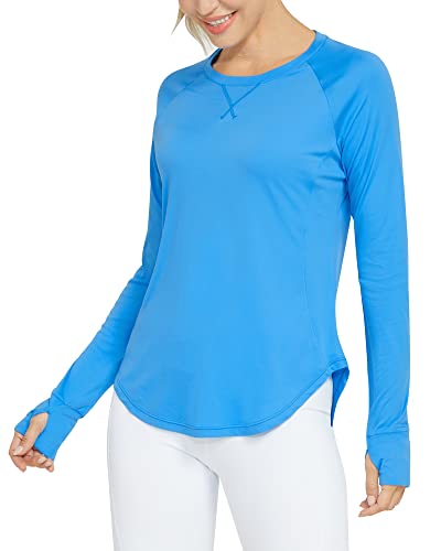 G4Free Sport Shirts für Damen Langarm Activewear Shirt UPF 50+ UV Schutz Sonnenschutz Langarmshirts Schlanke Passform mit Daumenloch Rashguards Sportshirt Yoga Ausbildung Gym Laufshirt von G4Free